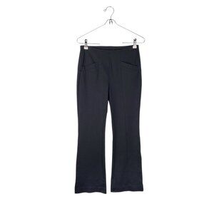 Liverpool Stella Kick Flare Cropped Pull On Pants Black Center Seam Pockets 0 Li
